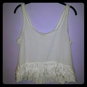 White flowy crop top