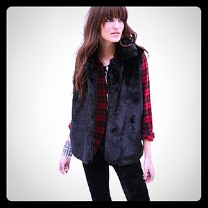 Black Faux Fur Vest
