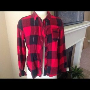 Black/Red Flannel Shirt