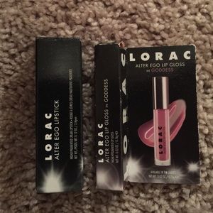 Lorac Alter Ego lipstick full size and mini gloss