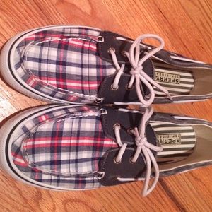 Sperry Top-siders Red, White & Blue plaid