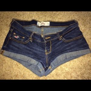 Dark wash, very short, hollister shorts