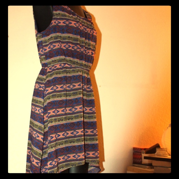 Blu Pepper Dresses & Skirts - blu pepper multi color aztec high low dress sz L