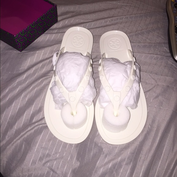 Tory Burch Logo Studded Jelly Flip Flop