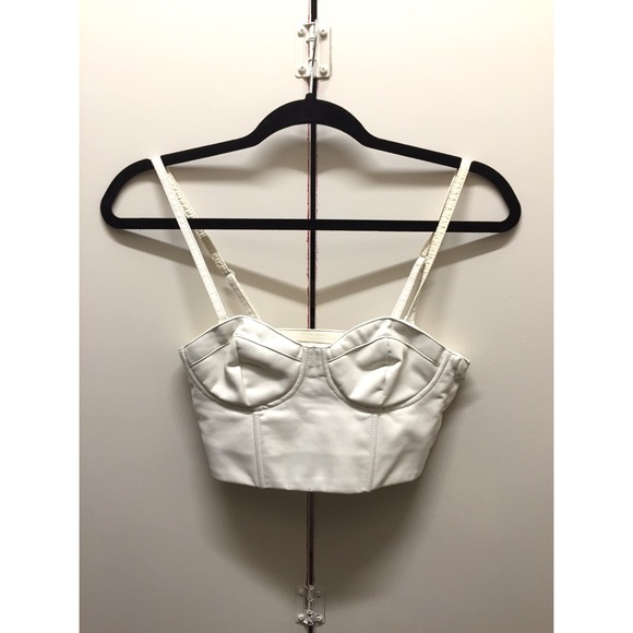 HM Ivory (Off-White) Faux Leather Corset/ Bustier
