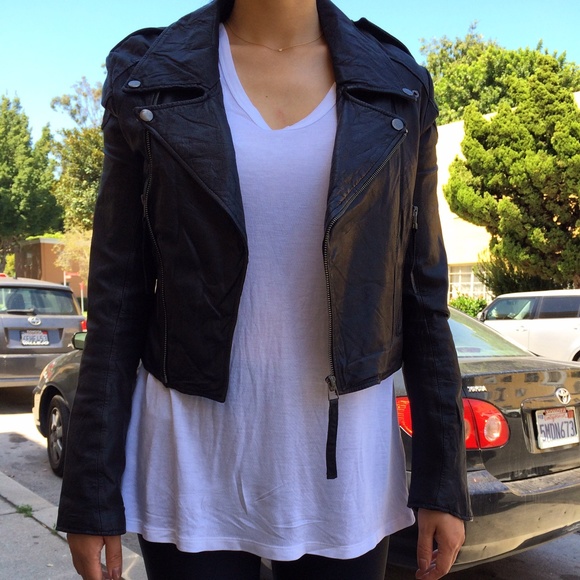 Coco New York leather moto jacket