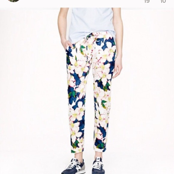 ISO j crew floral cove drawstring pant size 00