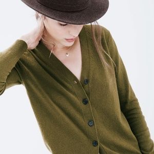 J.crew Olive Green Wool Cardigan Size: Medium