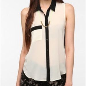 Sparkle & Fade Sleeveless Chiffon Top
