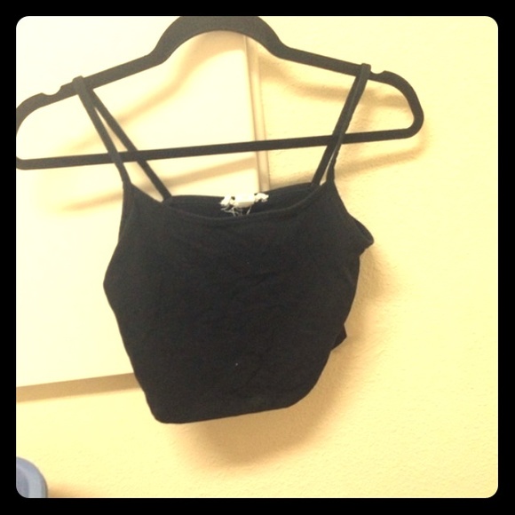 Black summer tank top crop top