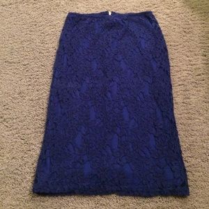 Royal blue lace skirt