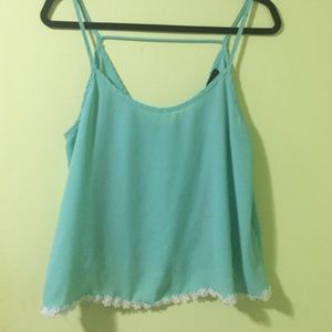 Lt. blue Sheer top with Daisies