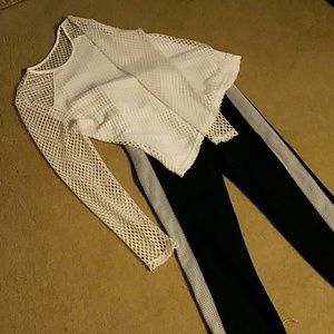 SOLD White net shirt and pants