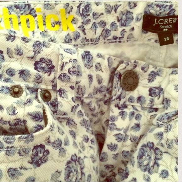 J. Crew blue floral toothpick jeans - Picture 3 of 3