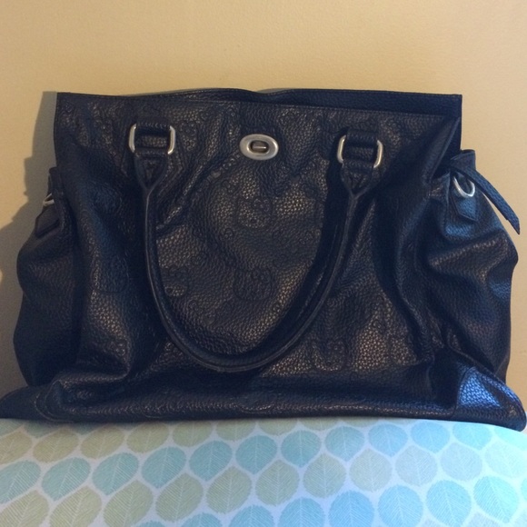Hello Kitty Print Black Purse