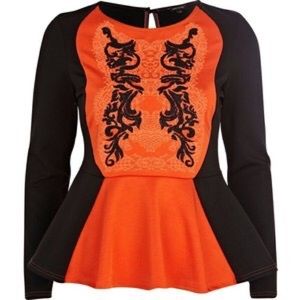A fashionable Orange&black top from River Island