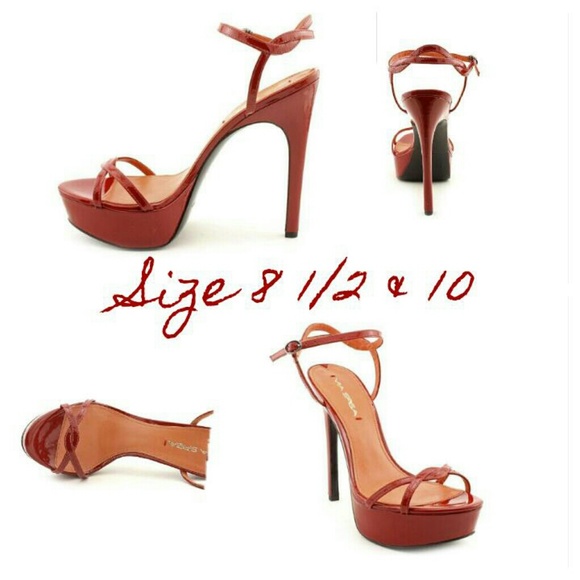 $65--Via Spiga "Heavenly" red patent platforms