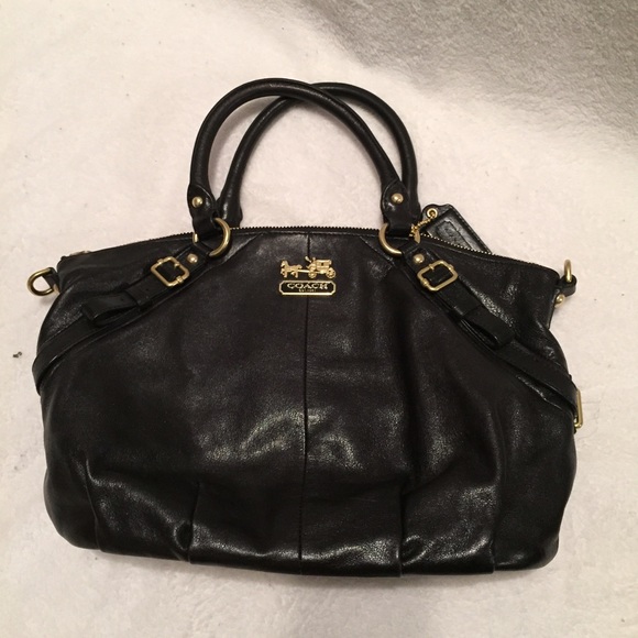 Authentic Black Leather Coach Purse