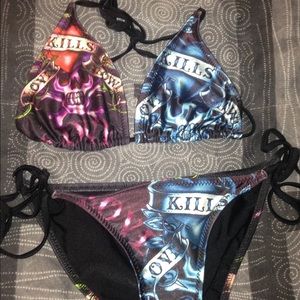 Ed Hardy bikini swimsuit love kills slowly