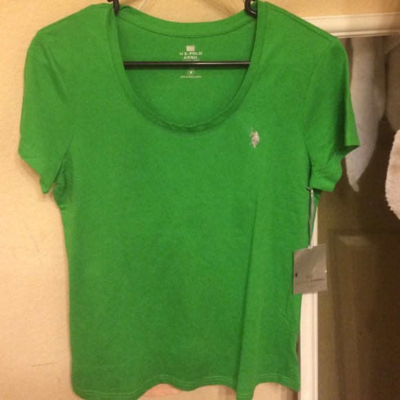 U.S. POLO ASSN short sleeve green scoop neck!! NEW