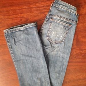 Women destroyed jeans
