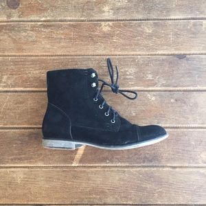 black suede ankle boots