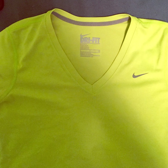 lime green Nike dri fit tee