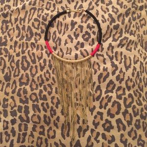 Gold fringe necklace