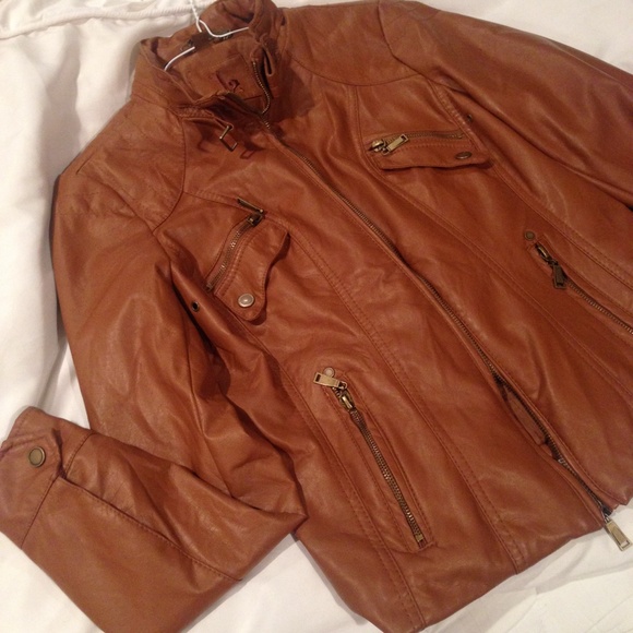 Jackets & Blazers - Tan Leather Jacket