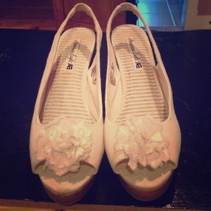 Almost new white high heels