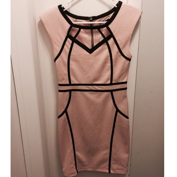 Pink and Black Bodycon Dress