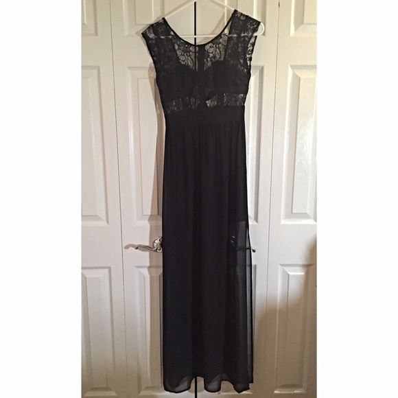 BCBG Dresses & Skirts - BCBG Long Black Dress (Lace)