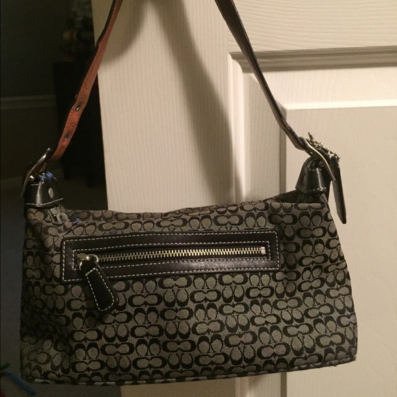 Black and gray authentic Coach bag - Picture 1 of 2