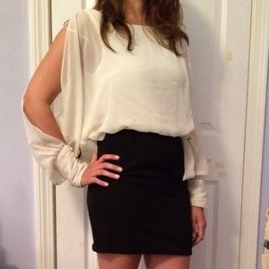 Forever 21 black and cream dress