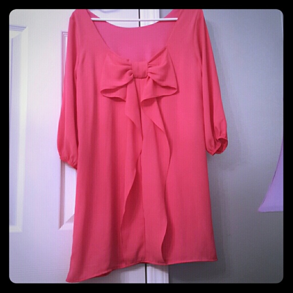 Adorable Pink Bow Dress