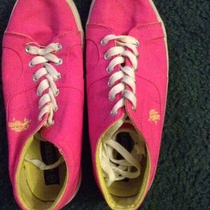 Pink polo canvas shoes