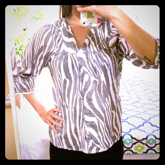 H&M zebra print blouse