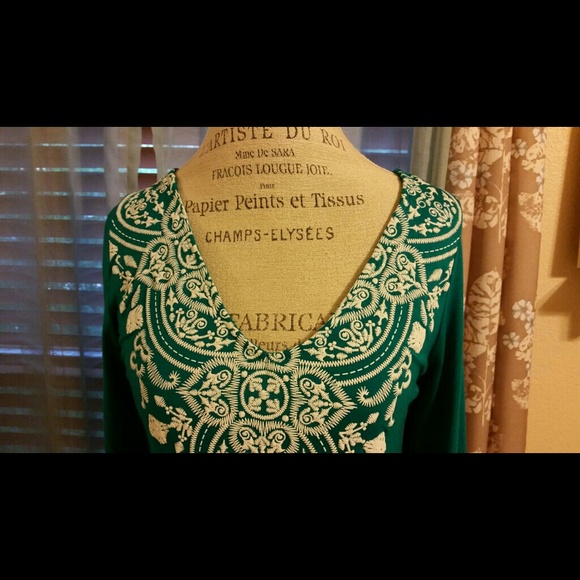 Kelly green/aqua mini dres s or tunic - Picture 2 of 2