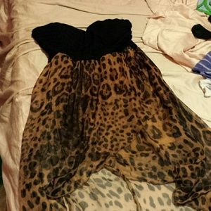 A black and cheetah print dress