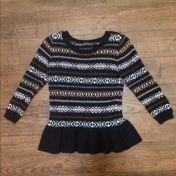 The Limited sz small peplum fair isle sweater