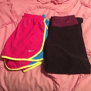 Nike athletic shorts and yoga pants