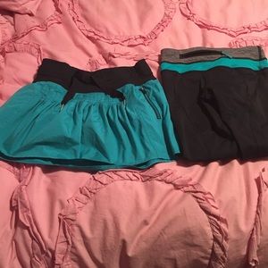 LULULEMON tennis skirt and LULULEMON running pants
