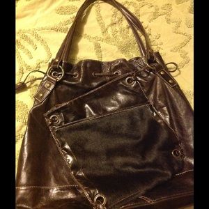 Marco Buggiani leather calf-hair shoulder bag