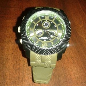 Aero watch,  Army green thick band