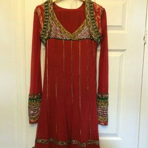 Red indian anarkali