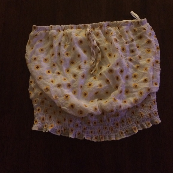 Sunflower print tube top