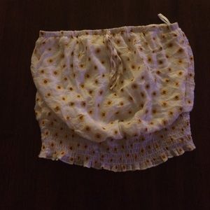 Sunflower print tube top