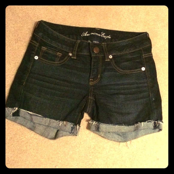 American Eagle Dark Wash Midi Shorts