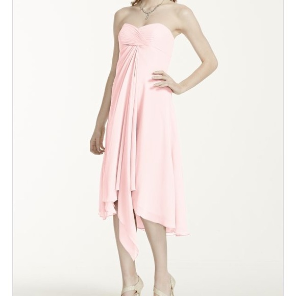 Strapless shirt chiffon dress. David's bridal