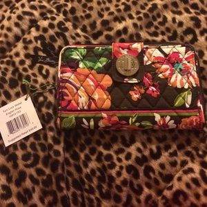 Vera Bradley Turn Lock Wallet in English Rose